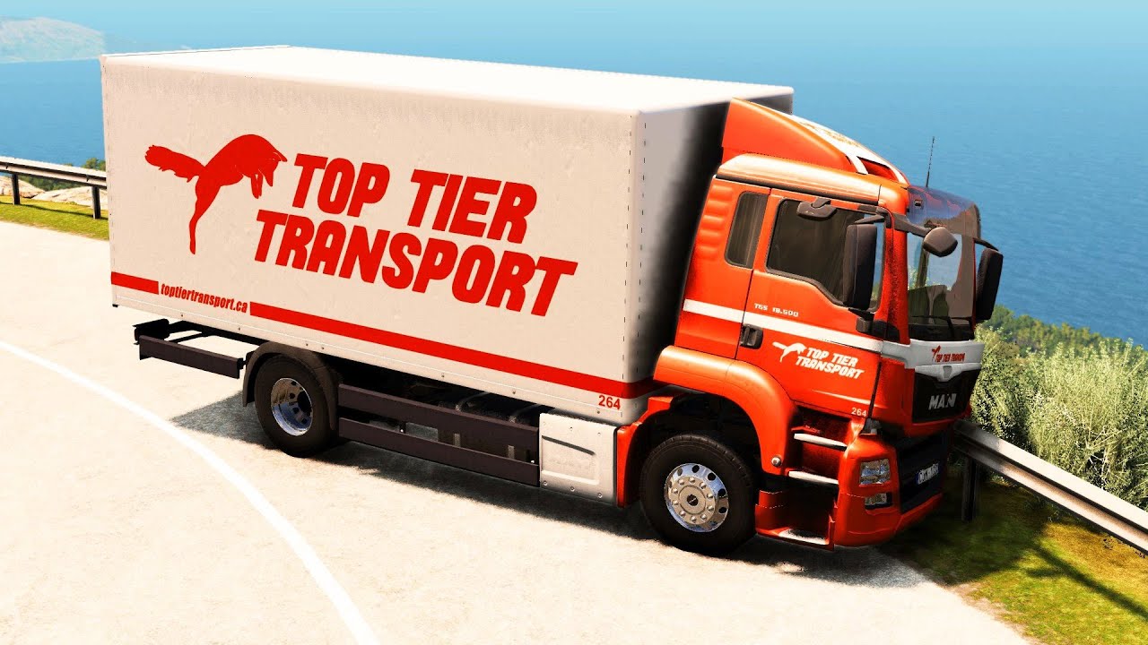 BeamNG Drive - MAN TGS Box Truck Transporting 8 Tons of Tasty Cola in Italy