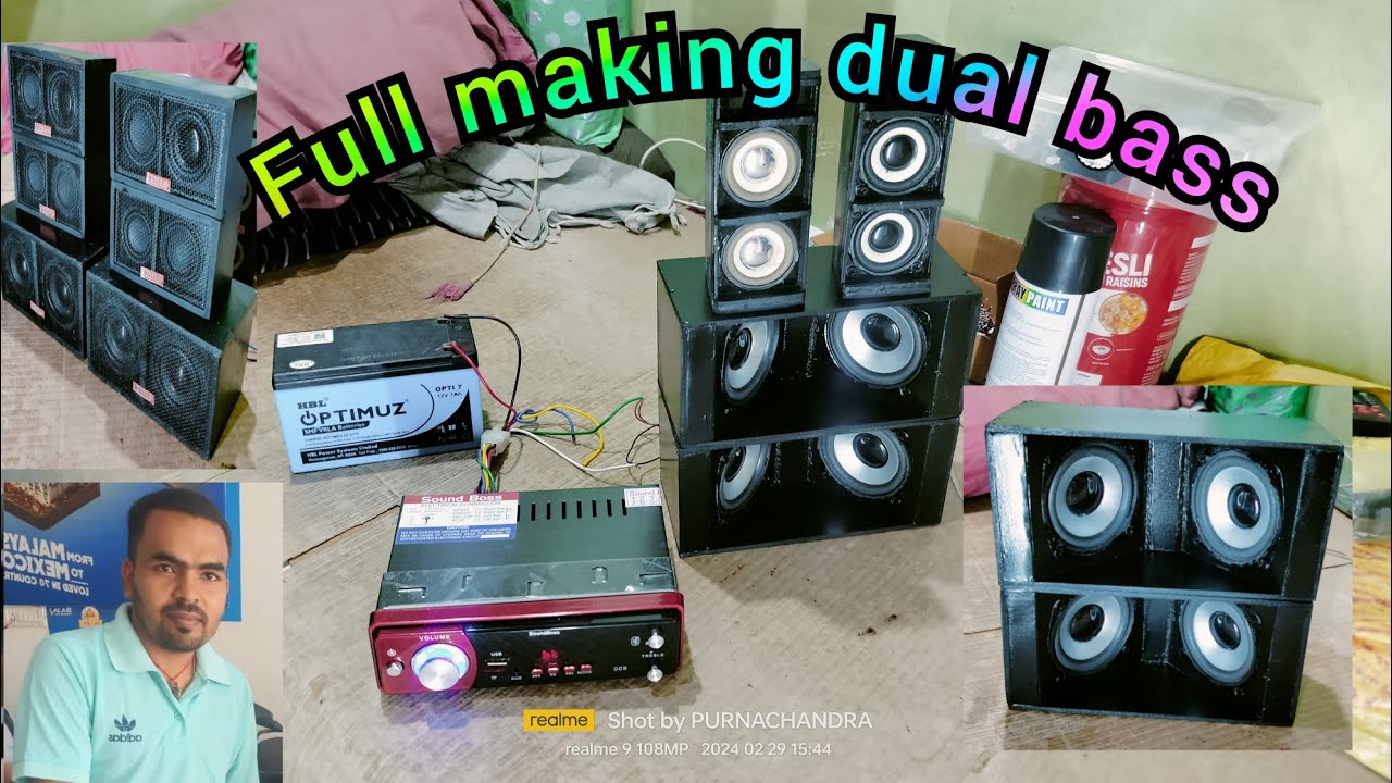 how to make dual bass 2pic mini JBL DJ setup dual bass making cabinet
