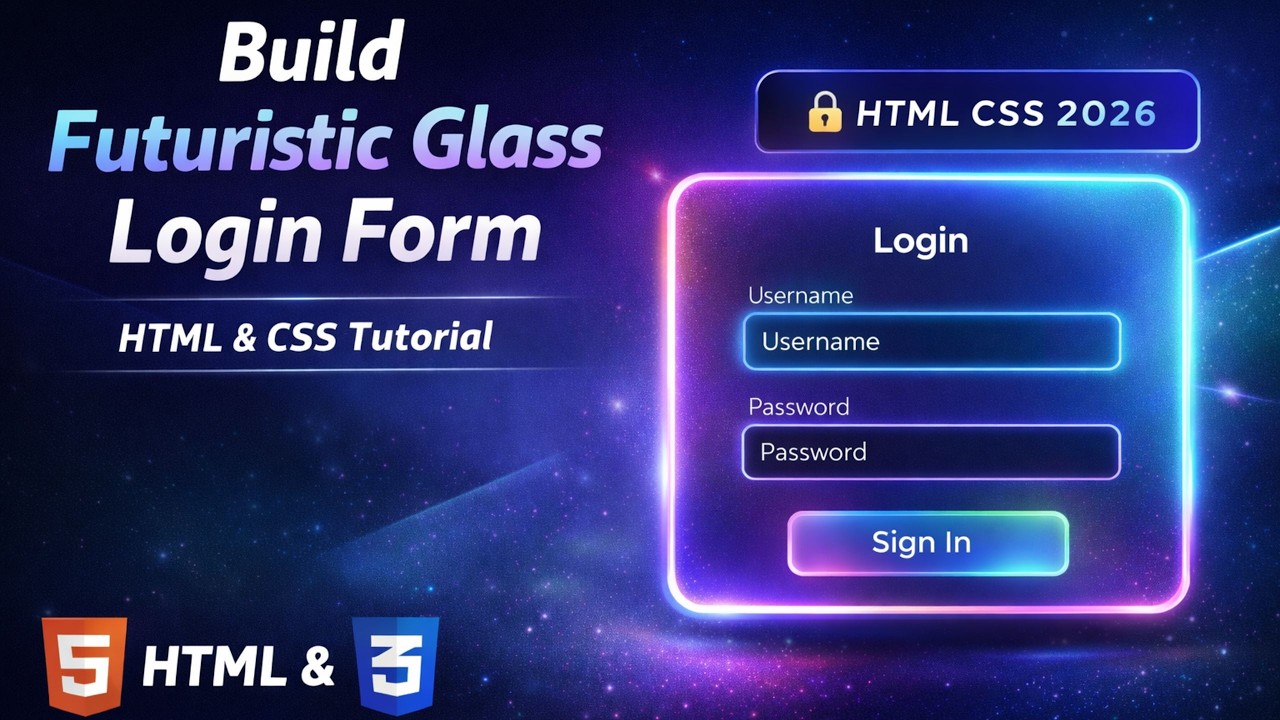Futuristic Glass Login Form 🔐 | HTML CSS 2026