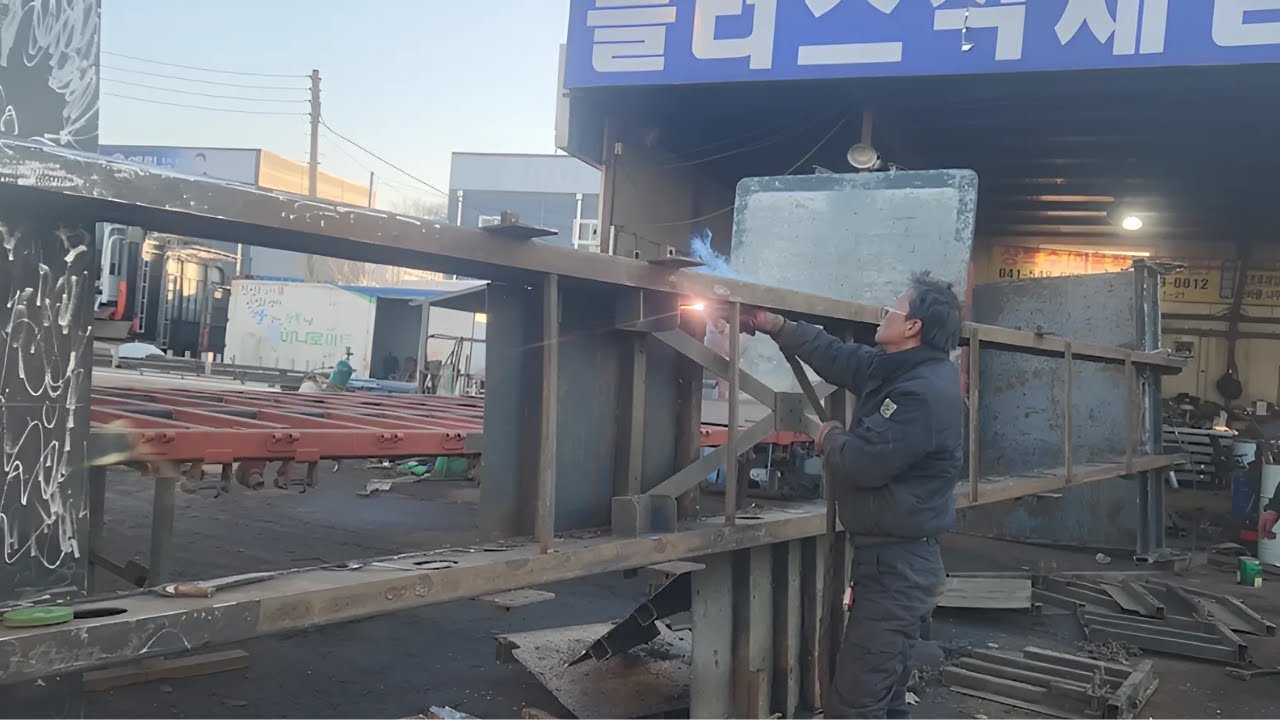 대우 프리마 25톤, 스틸 적재함 하나를 만들었다!? / 갈빗대, 차바닥, 사이드 프레임까지 전부 교환!