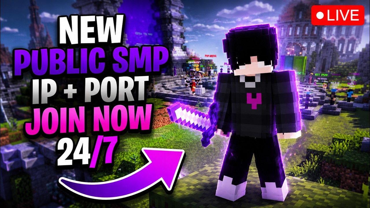 PEACEFULL SMP MINECRAFT LIVE |🔥 FUN LIVE PUBLIC SMP PUBLIC 24/7 JAVA + POCKET 🔥#minecraft #live