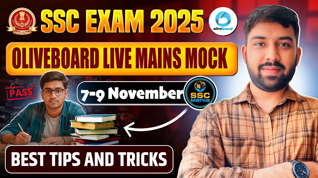 Oliveboard Live CGL MAINS 2025 Maths Mock | 8 - 9 November | SSC Mania | #ssc #maths