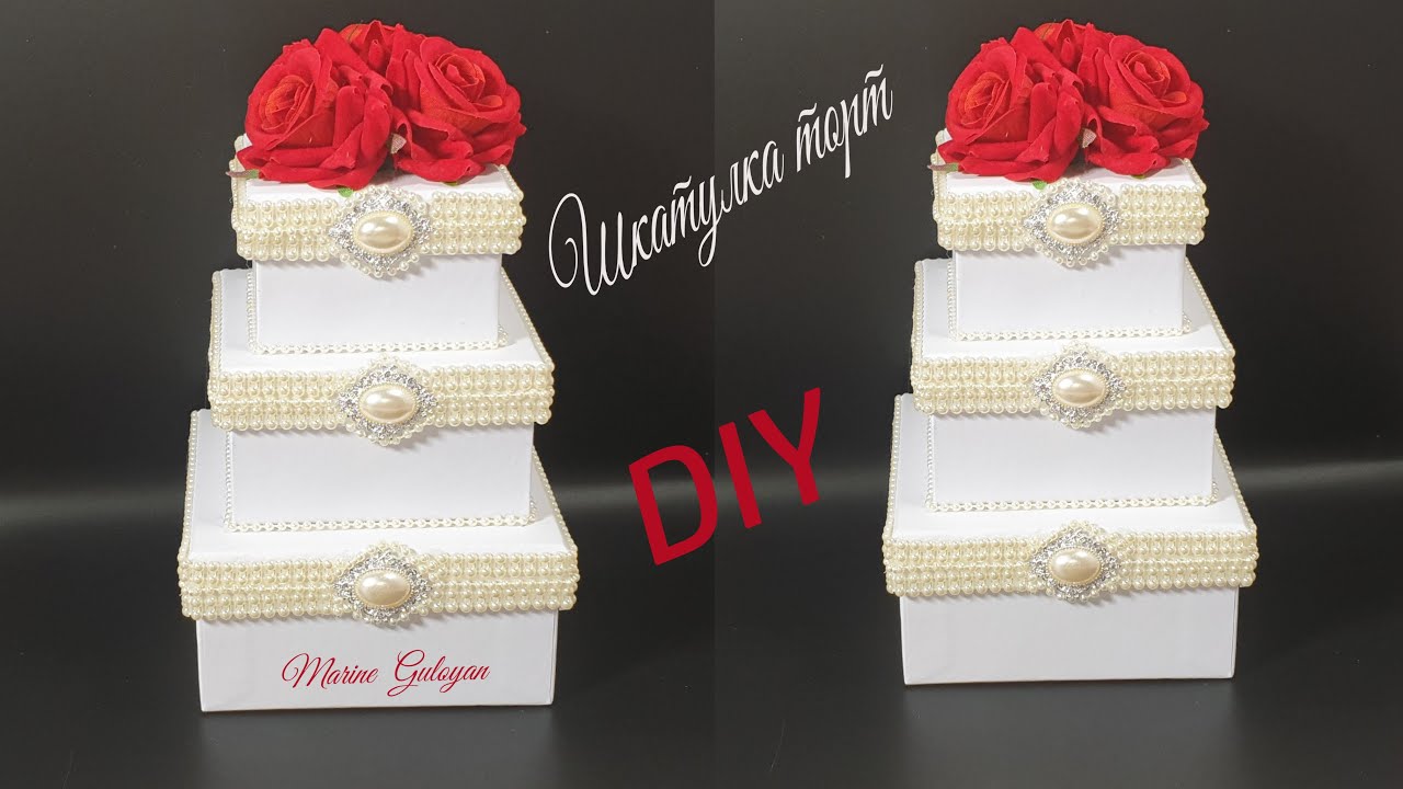 шкатулка виде торта трех ярусная шкатулку ✔ Marine DIY Guloyan✔