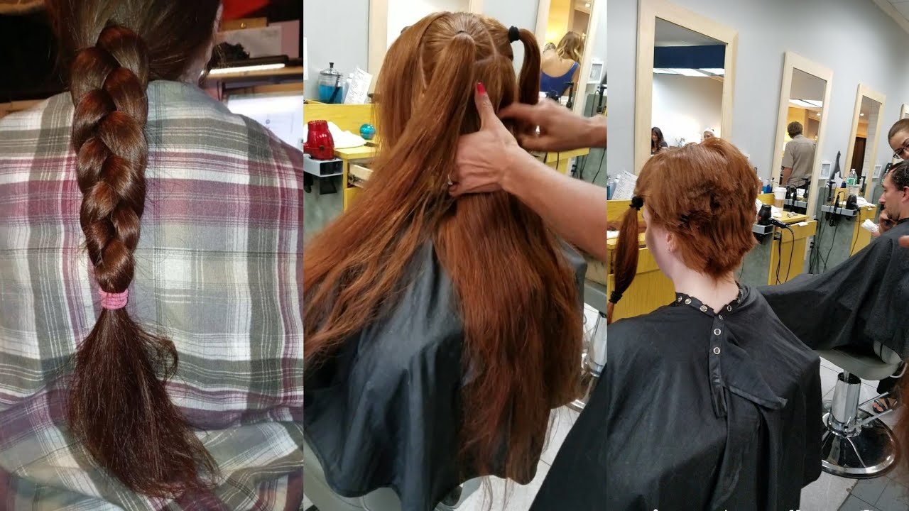 Elizabeth gets 25 inches of red hair cut off ✂️✂️ as she goes Pixie