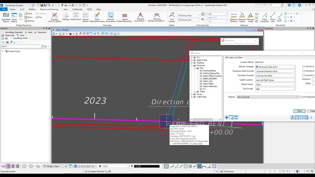 Exercise 6.4 - Civil Labeler Tool to Add Dynamic Labels