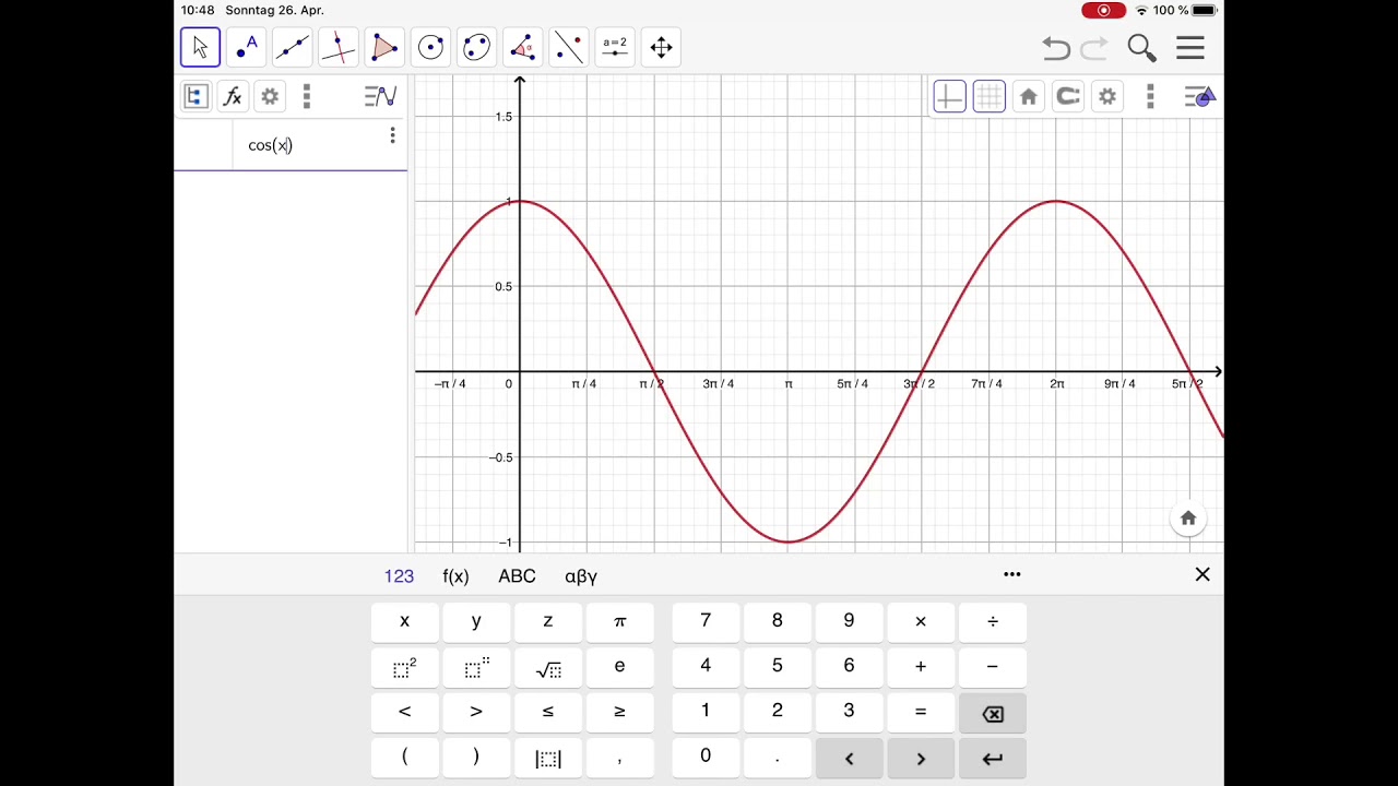 GeoGebra: Eine Tangente an einen Funktionsgraphen anlegen