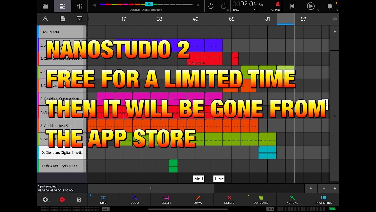 NanoStudio 2 - FREE For a Limited Time - Then It Will Be Gone From The App Store