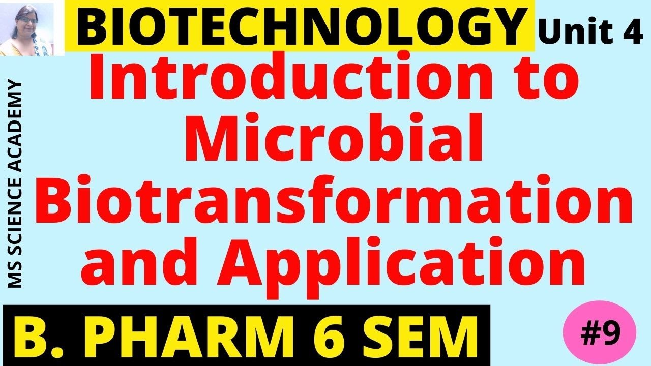 Microbial Biotransformation and Application- Biotechnology-Unit 4,  B. Pharmacy 6 Sem.-L.09