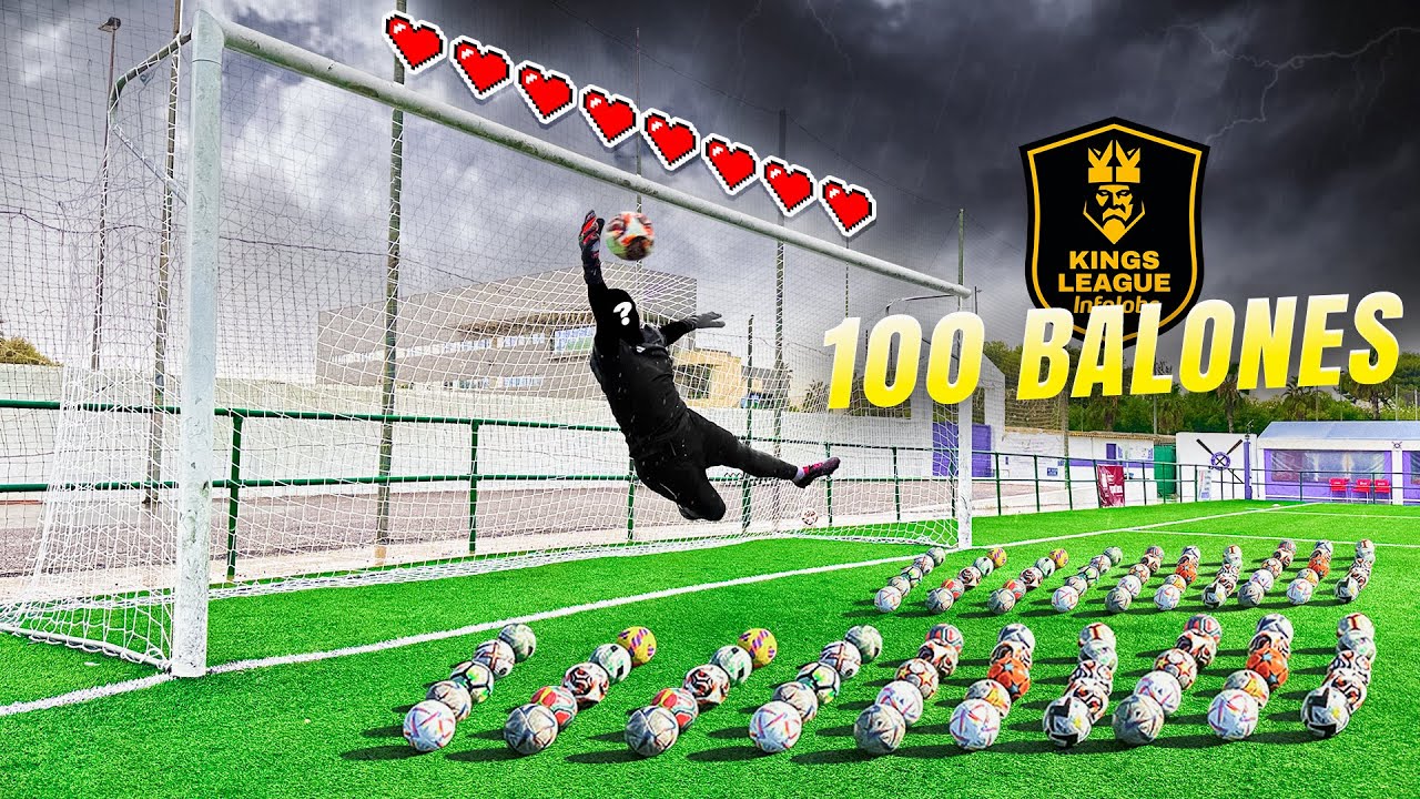 ⚽ 100 BALONES vs PORTERO KINGS LEAGUE 🖐🏻 &iexcl;Retos de F&uacute;tbol!
