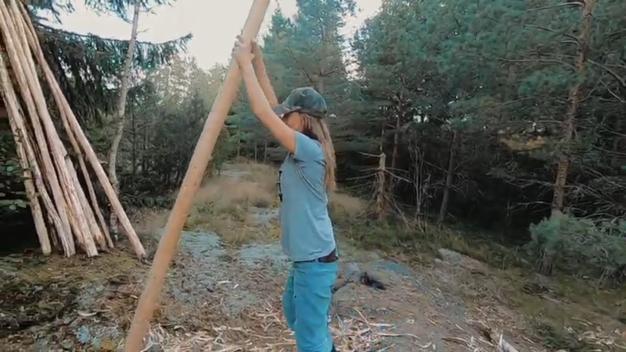 How to build a TeePee in the woods episode 5, bushcraft
