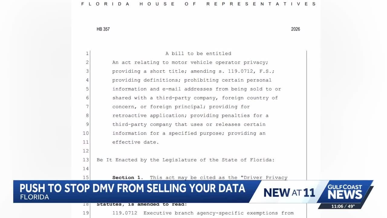 New bill aims to stop Florida DMV from selling drivers&rsquo; personal information