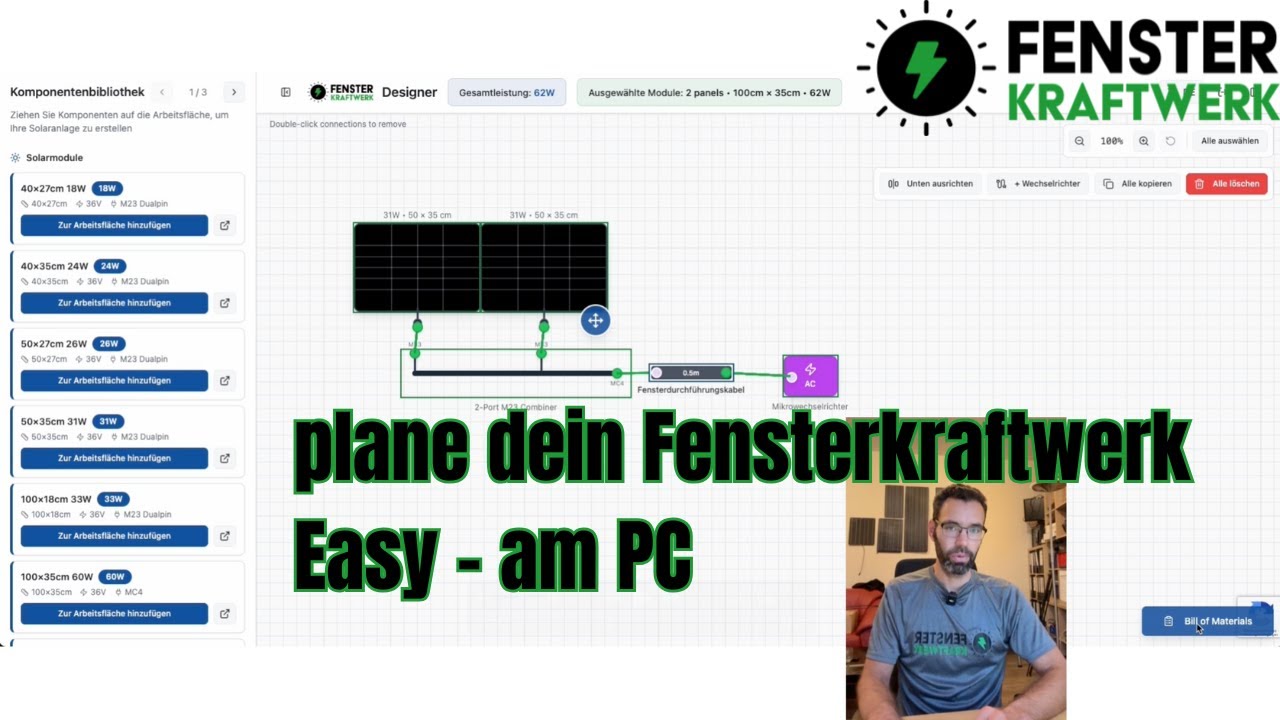 plane dein Fensterkraftwerk - Easy - Am Computer