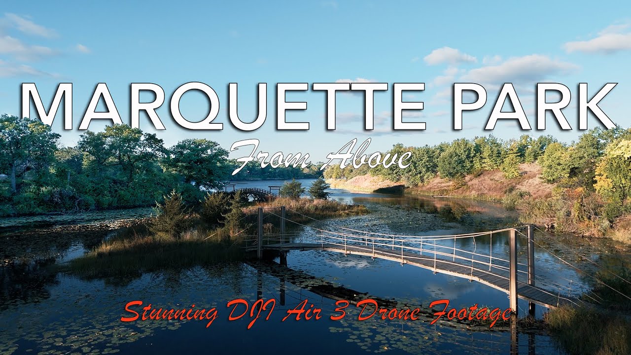 Marquette Park from Above: Stunning DJI Air 3 Drone Footage | 4K video