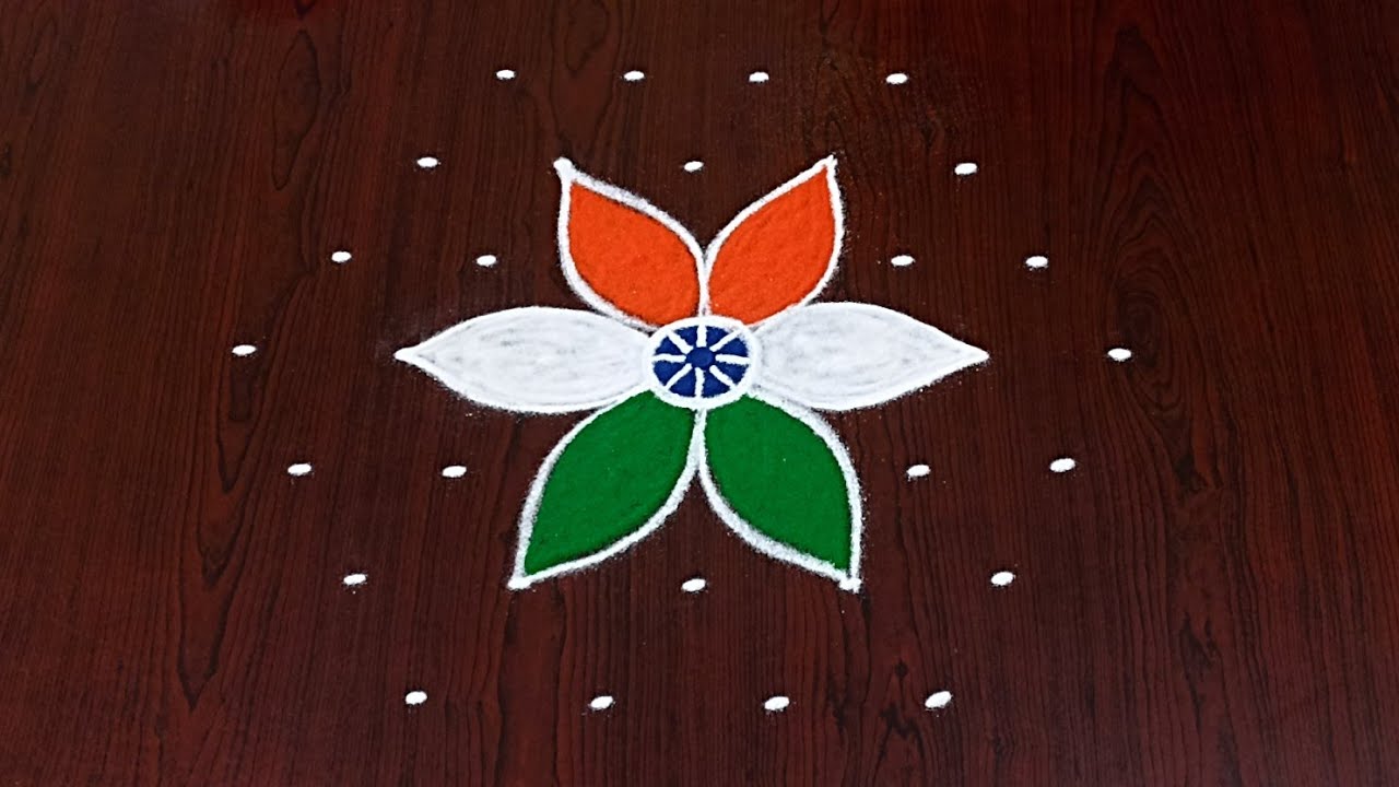 7×4dots independence day special rangoli designs|republic day rangoli|easy rangoli|#Rang Kaa Rangoli