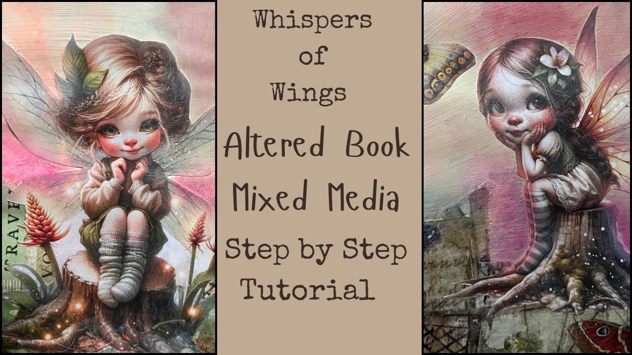 Altered Book Mixed Media Collage | 'Whispers of Wings' | Step by Step Tutorial