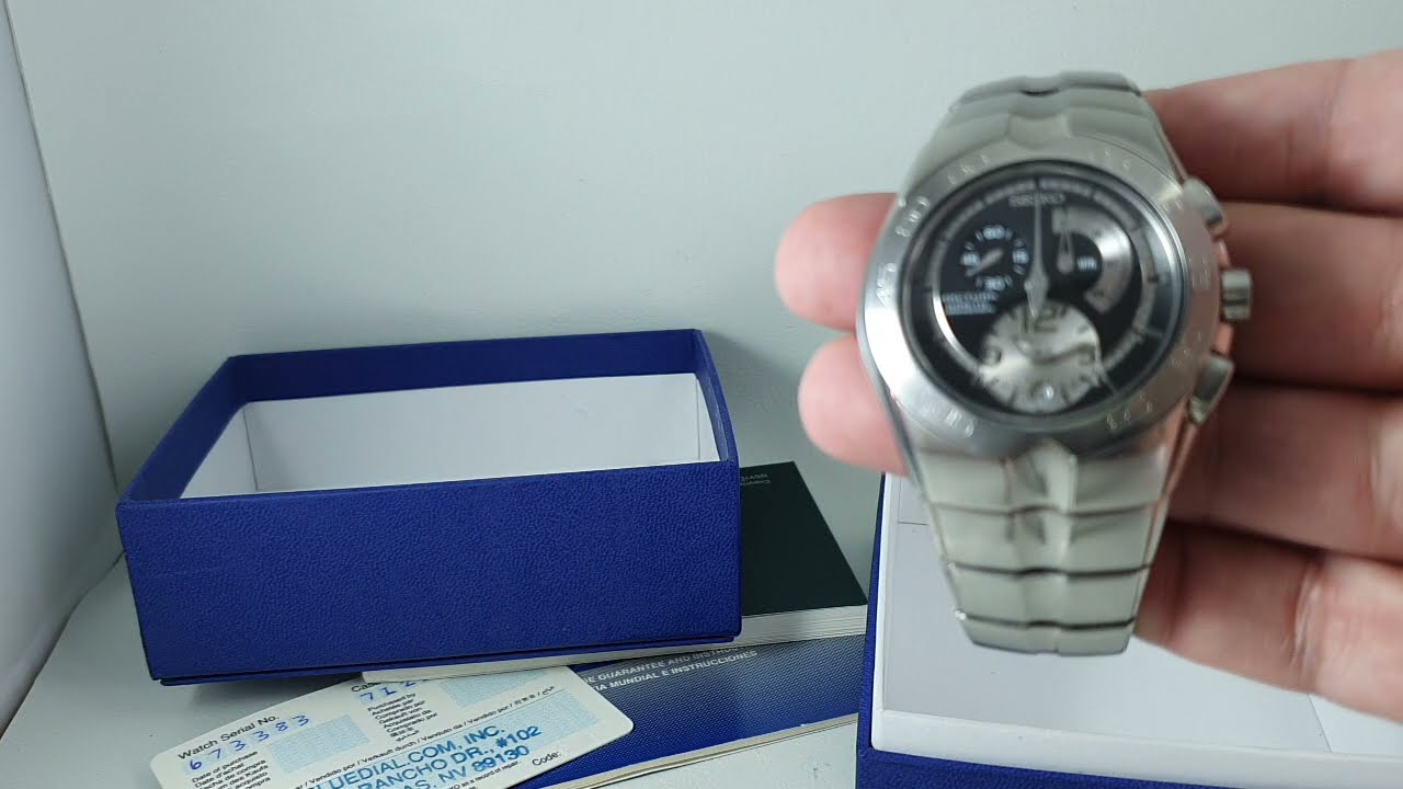 2006 Seiko Arctura chronograph watch with box and papers.  Reference 7L22-0AJ0 or SNL025.