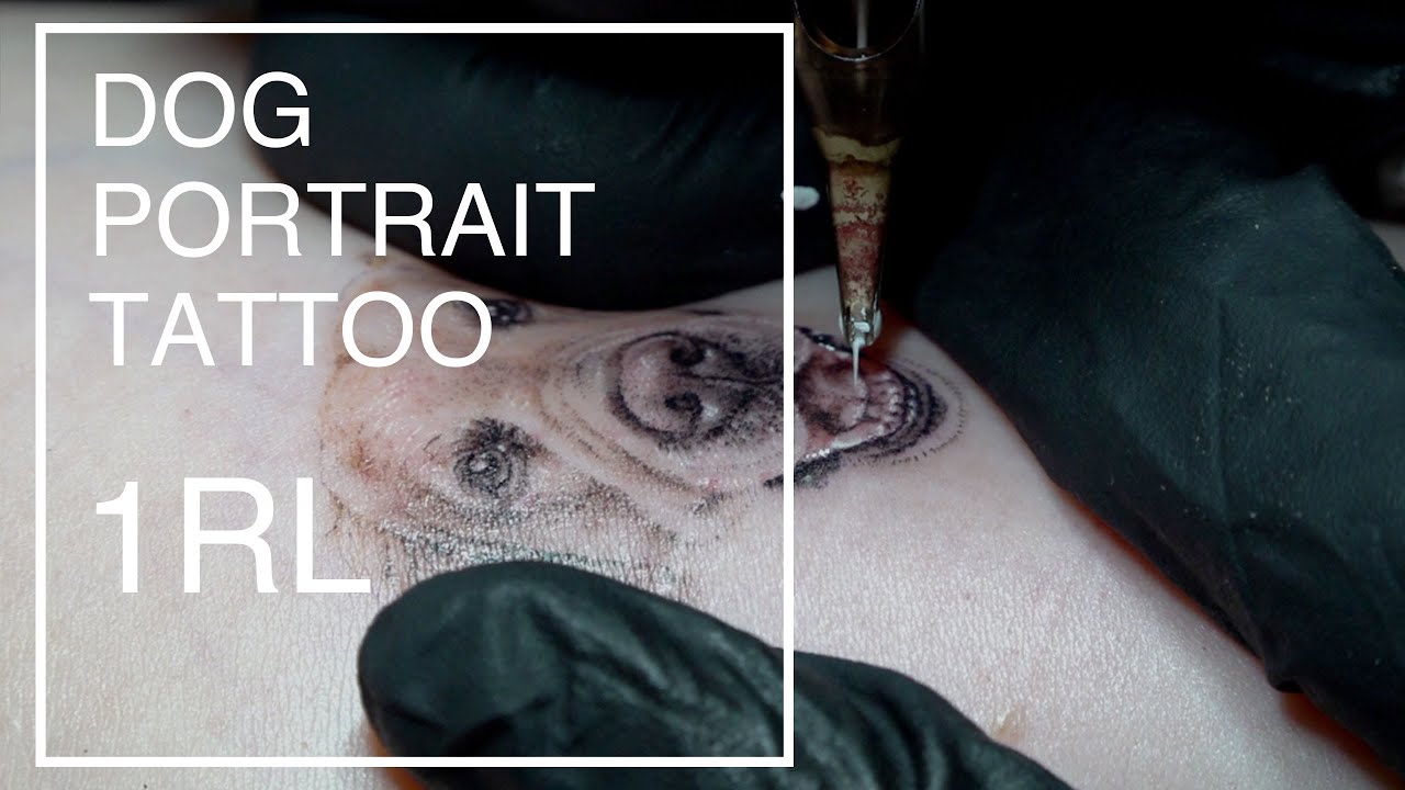micro dog portrait tattoo [강아지타투 1RL timelapse]