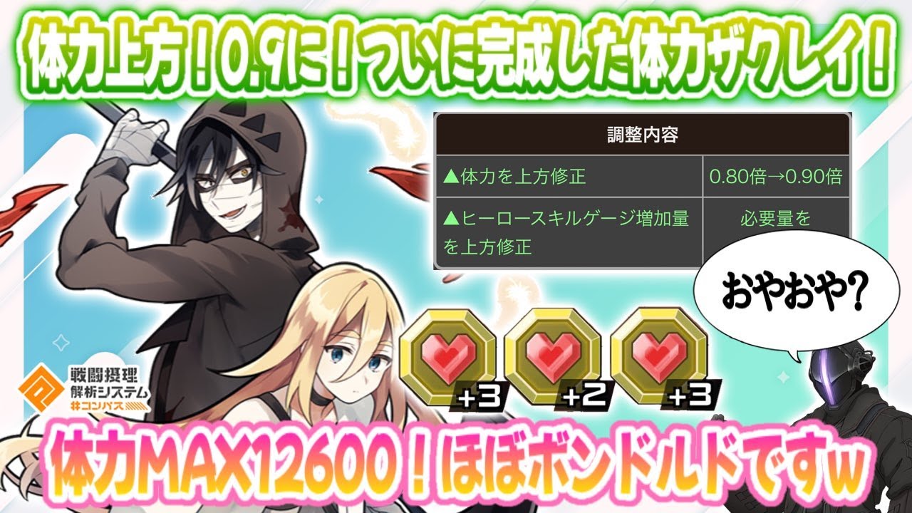 体力が0.9に上方！つまり体力ザックがもっとヤバくなったって事でいい？遂に体力メダル完成！【