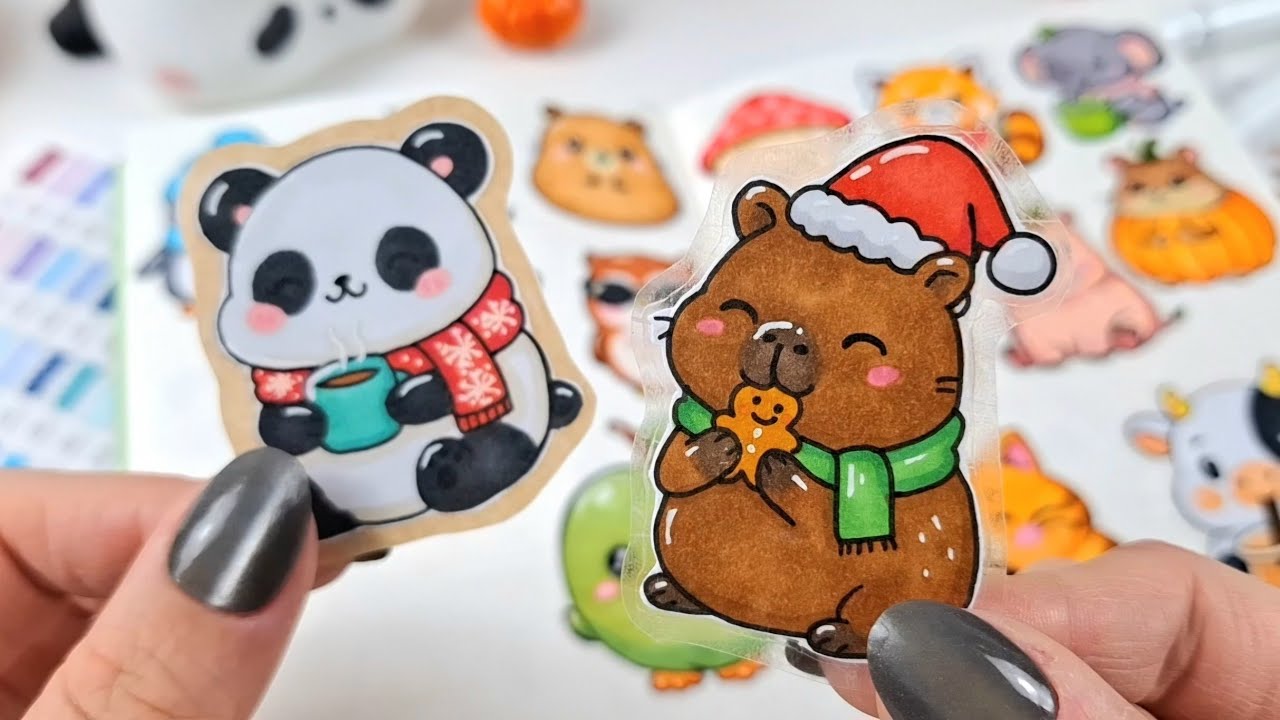 Make Christmas stickers with me | Step by Step!
