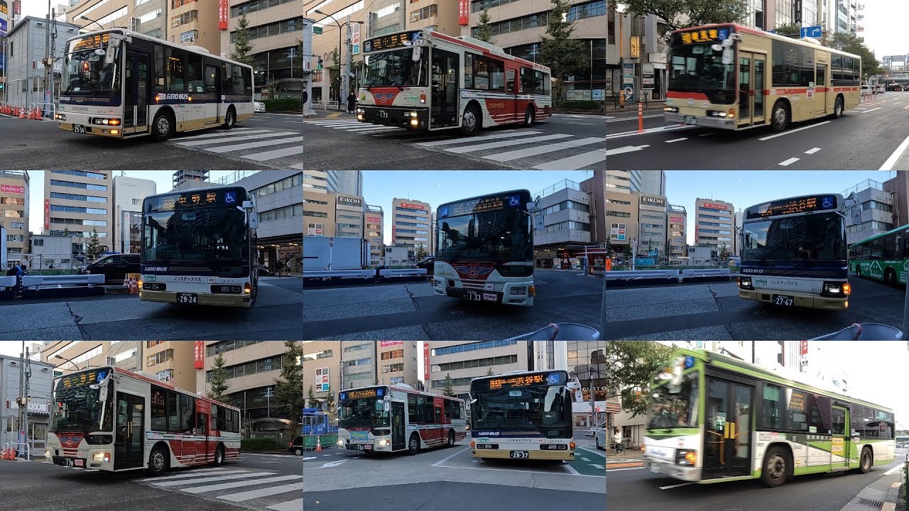 平日朝の中野駅はバスがいっぱい