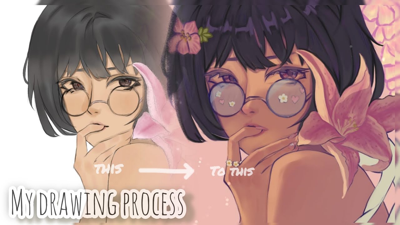 My Drawing Process // OC Illustration 🌸 // IbisPaintX