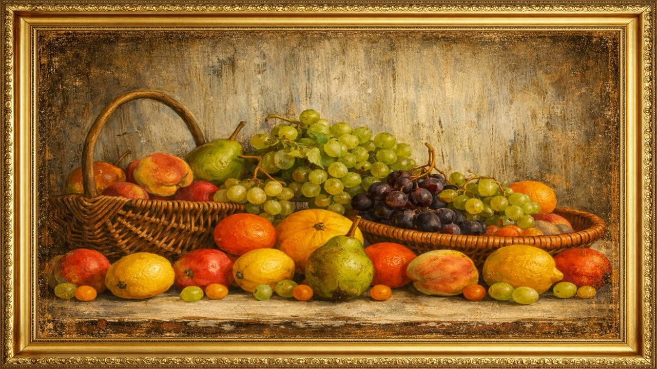 Fruit Painting Image 🍇🍏🍐 | TV Frame 4K | 2 Hours | @tvframeart9
