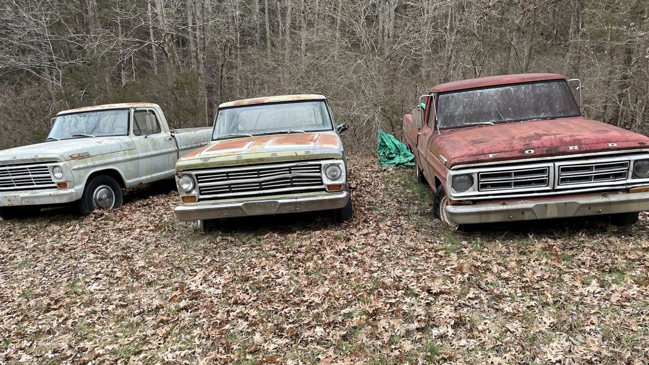 Will it run? 3 Ford F100 bumpside trucks at once!