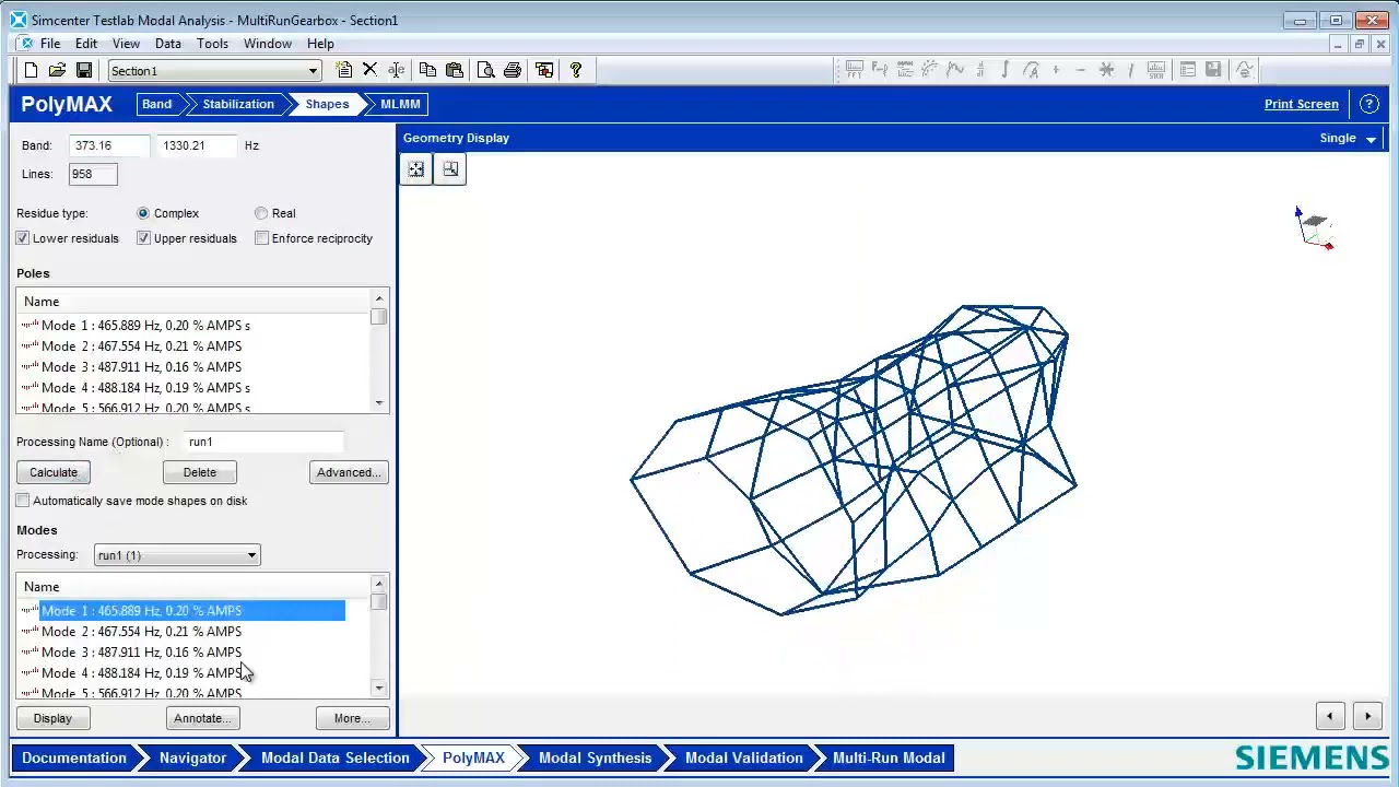 Simcenter Testlab Multi-Run Modal Analysis