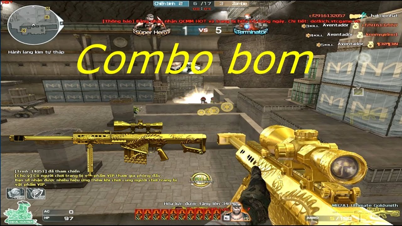 [ Bình Luận CF ] M82A1-Ultimate Goldsmith - Tiền Zombie v4