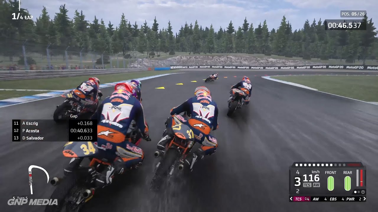 MotoGP 20 - Pedro Acosta - Red Bull Rookies Cup - Wet Race - KymiRing Circuit - 4 Laps - Gameplay