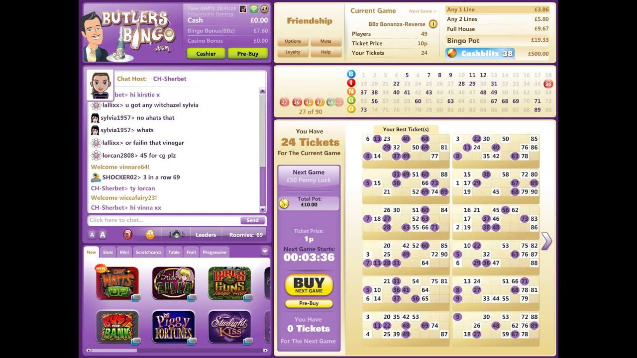 Butlers Bingo Game In Progress