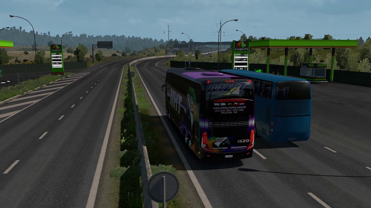 Euro Truck Simulator 2 Bus trip to Pau with Marcopolo Paradiso G7 1800 DD 6x2