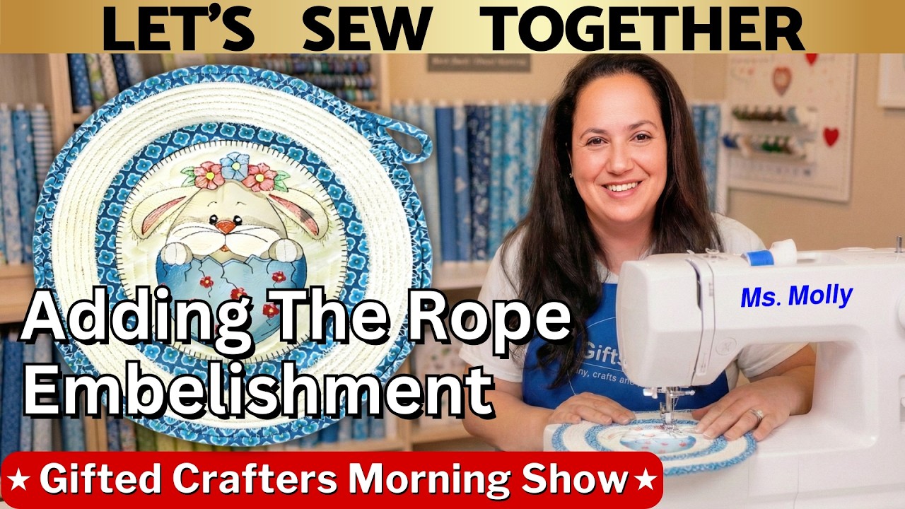 How to Add Cotton Rope to Machine Embroidery Using a Zigzag Stitch | GMCS 2-26-26 #204