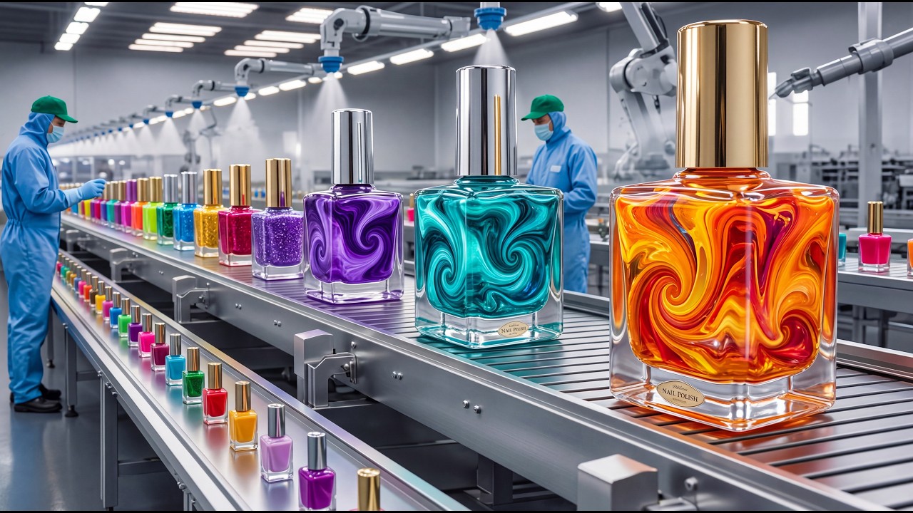 Inside a Nail Polish Factory | Complete Cosmetic Production Process Step by Step