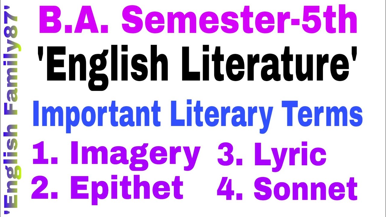 Important Literary Terms in English Literature by 'English Family87' | Important Terms