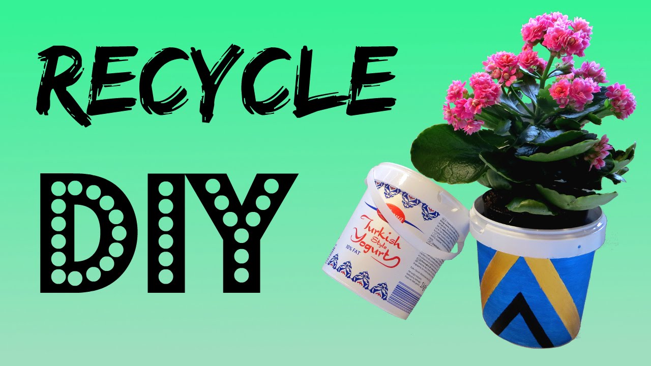 DIY Tribal Flower Pots || Yogurt Bucket Recycling
