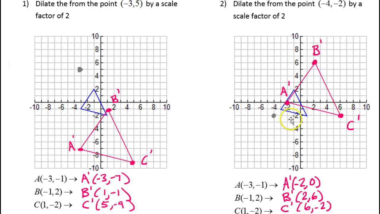 Day 6 HW - Dilation from a Point Not the Origin