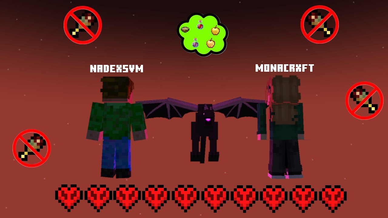 Minecraft, aber wir haben nur GEMEINSAME Herzen… und keine Heilung