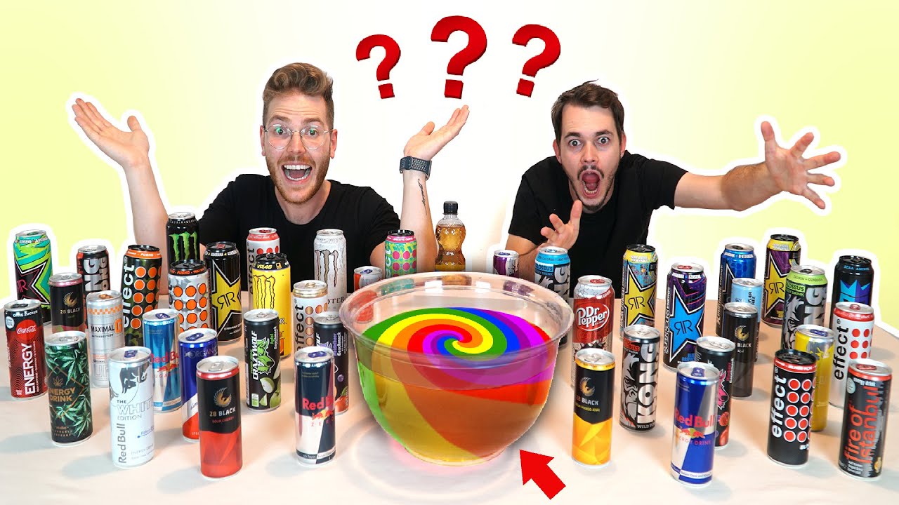 ALLE ENERGY SORTEN zu 1 DRINK MIXEN CHALLENGE (über 40 DOSEN) !!!