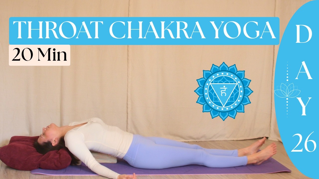 Yin Yoga For Back & Neck | Throat Chakra | 20 Min Supported Stretching | Day 26