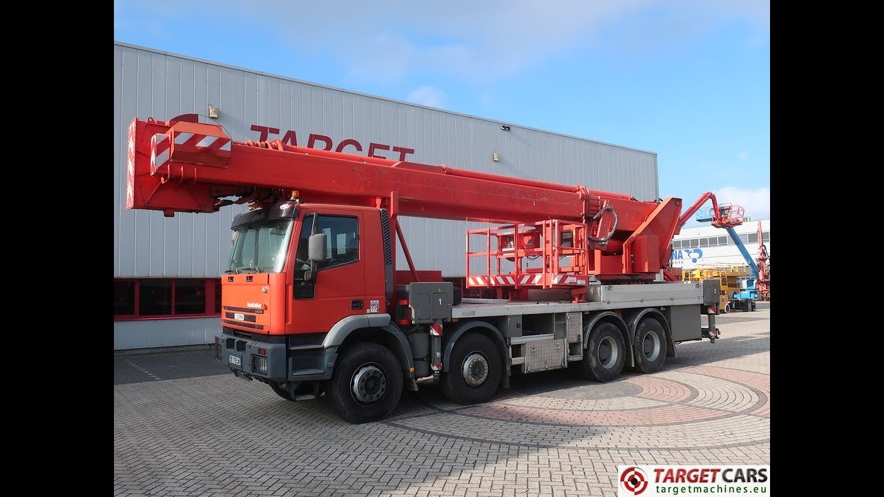 778539 IVECO EUROTRAKKER 380HP 8x4 TRUCK 07/04 RED W/MULTITEL J352TA BOOM LIFT 5200CM