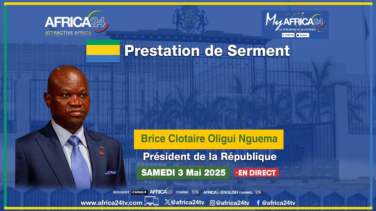 🔴 En direct – Cérémonie de prestation de serment du président  Brice Oligui Nguema - 🇬🇦 #Gabon