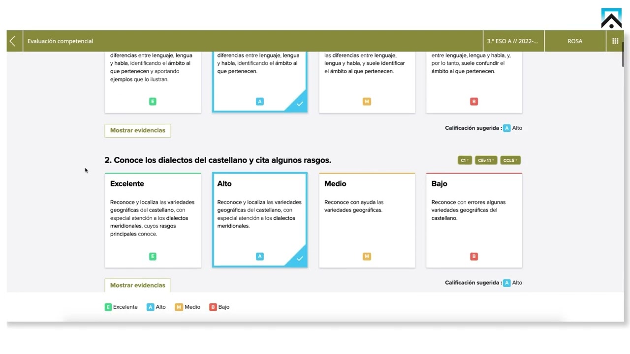 Tutorial: La evaluación competencial en eCasals