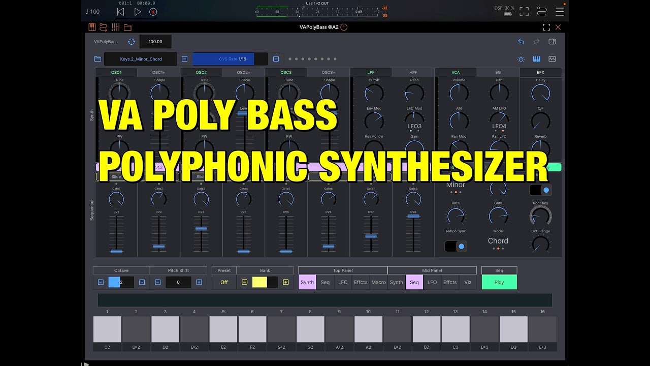 VAPolyBass - Polyphonic Synth - Learning This Synth - Walkthrough for the iPad