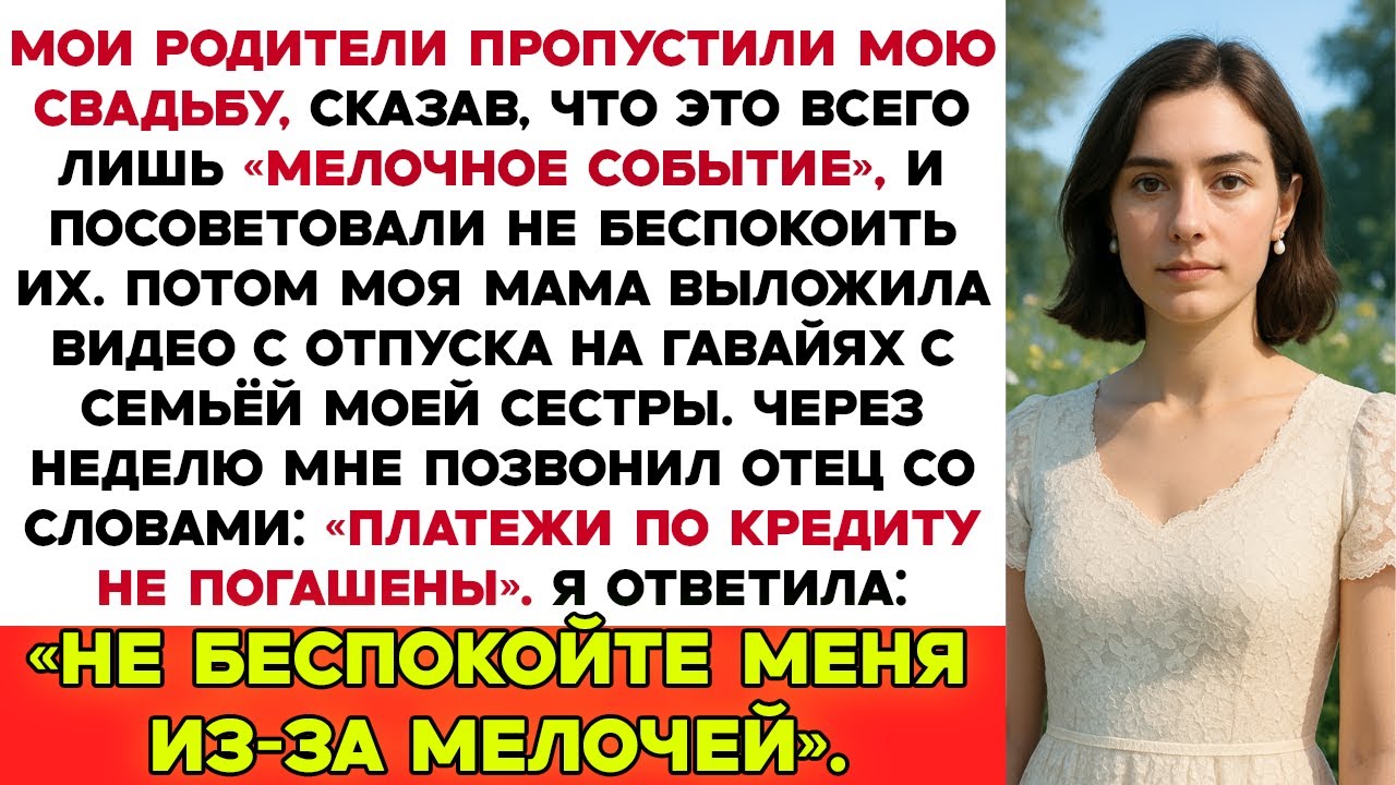 Мои родители пропустили мою свадьбу, назвав её пустяковым событием для того, кто на самом дне. Тогда