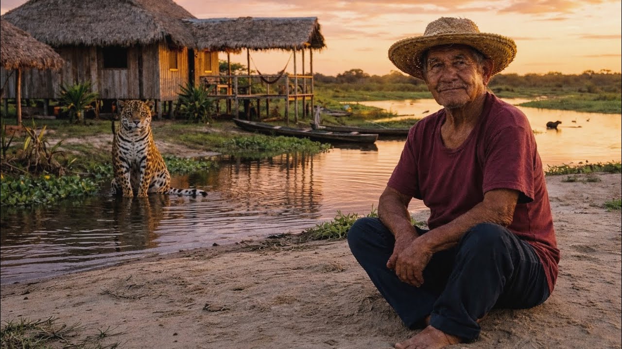 Caseiro teve o Rancho de Pesca cercado pelas Onças no Pantanal a noite 
