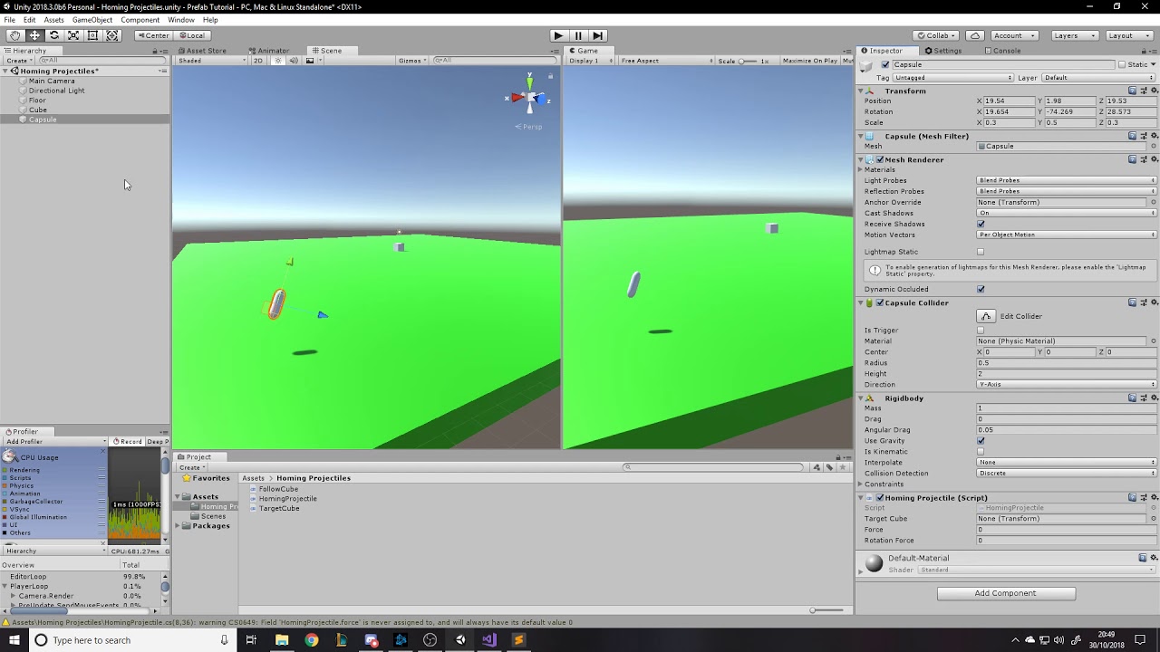 How to make Homing Projectiles for your C# Unity Game