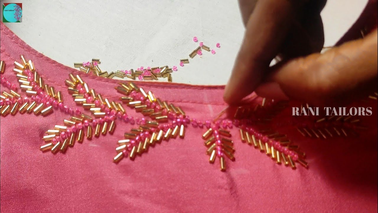 very easy bridal look stitched blouse design using normal needle same like aari