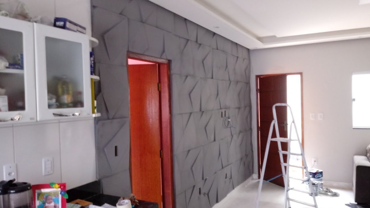 Parede de gesso 3d passo a passo pintura completa #pinturaemparedegesso3D