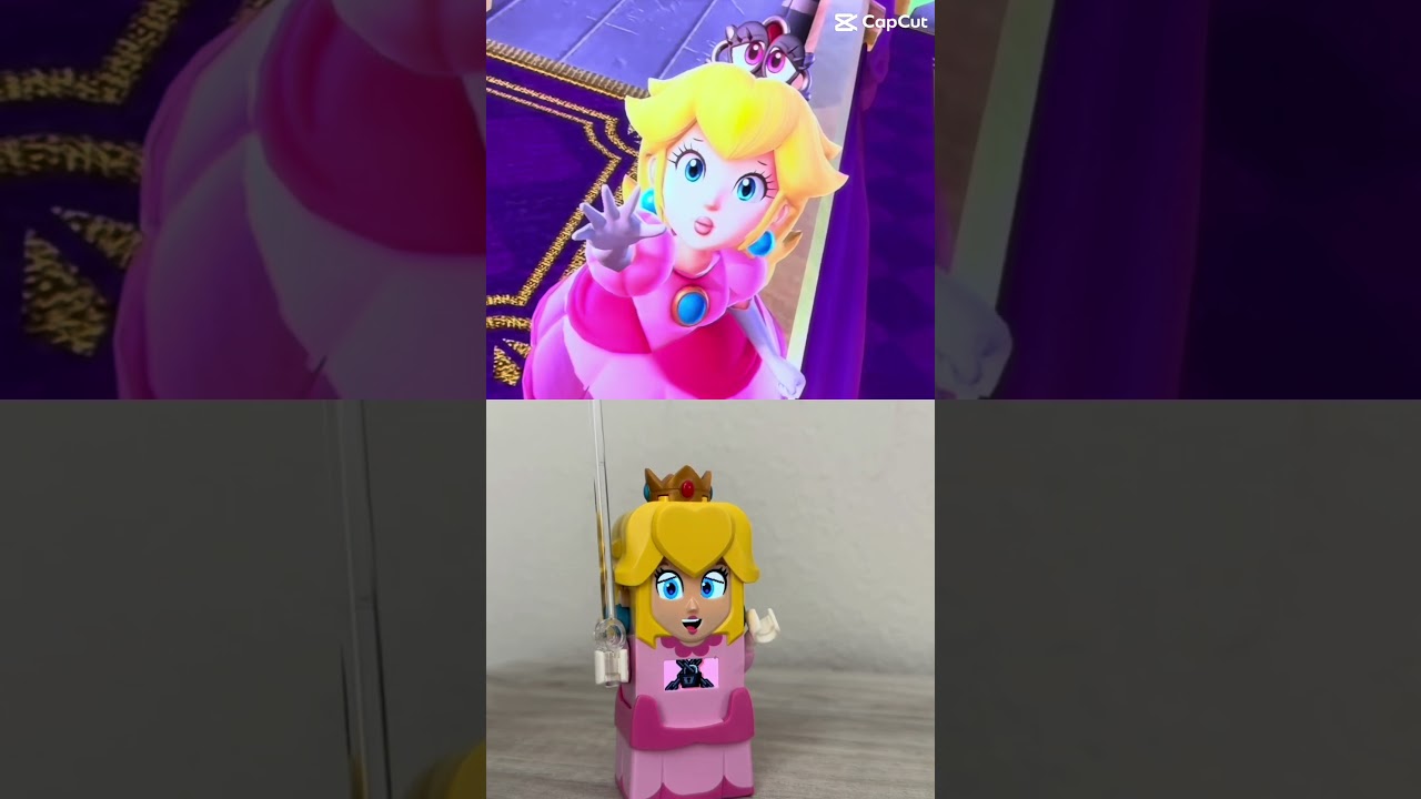 Super Mario Odyssey Ft. Mario and Peach (LEGO VS. Video Game) #lego #shorts #nintendo